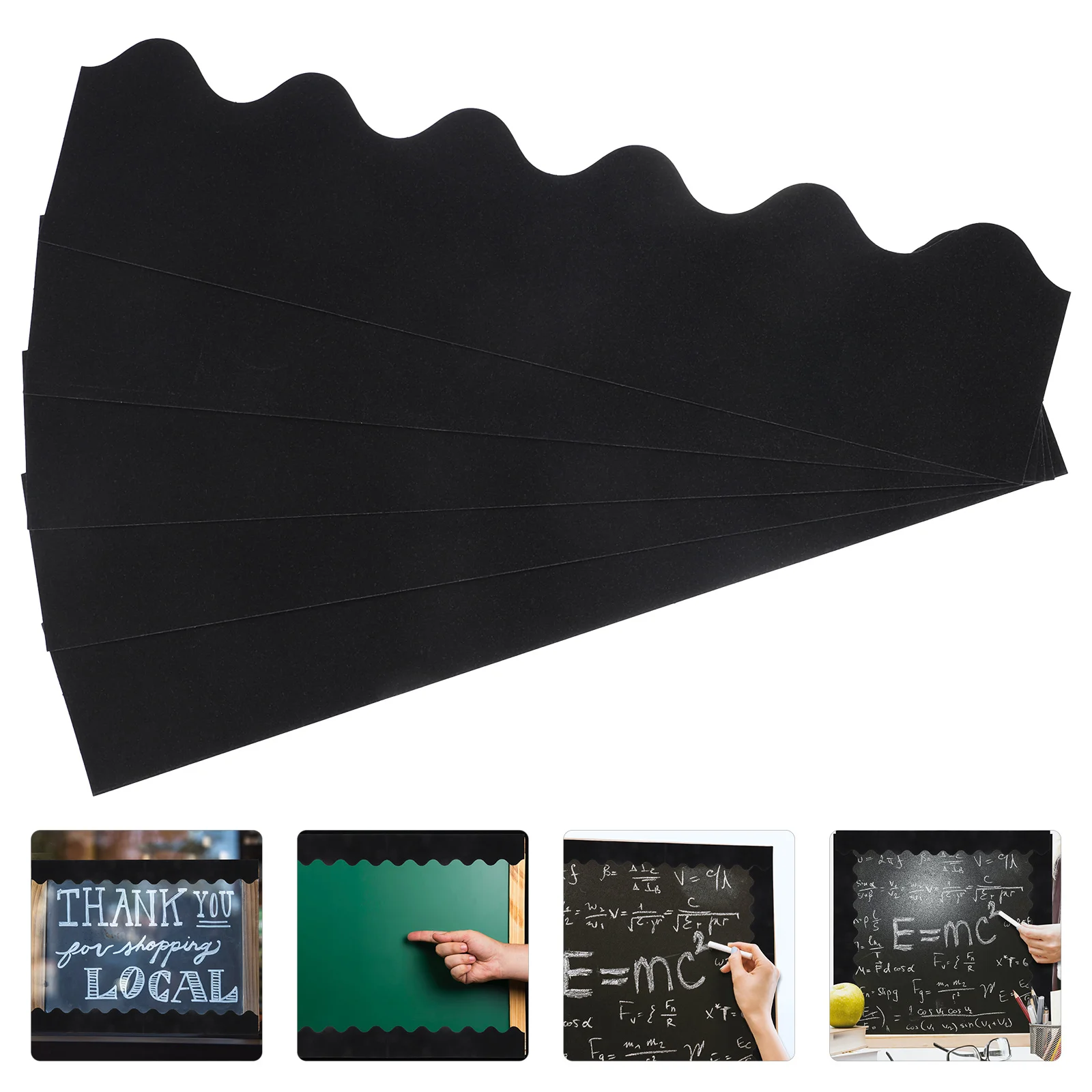 

30 Sheets Chalkboard Stickers Bulletin Boards Decoration Decorations Fadeless Paper Wave
