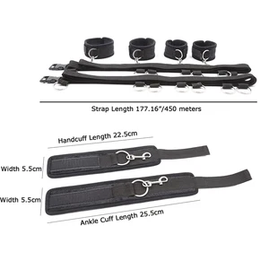 قيود عبودية سرير قابلة للتعديل للبالغين ، عبودية BDSM مع أصفاد الكاحل ، ألعاب جنسية SM للأزواج ، سرير بحجم كينغ وكوين أفضل 6 ملحقات BDSM مبيعا - رقم 4