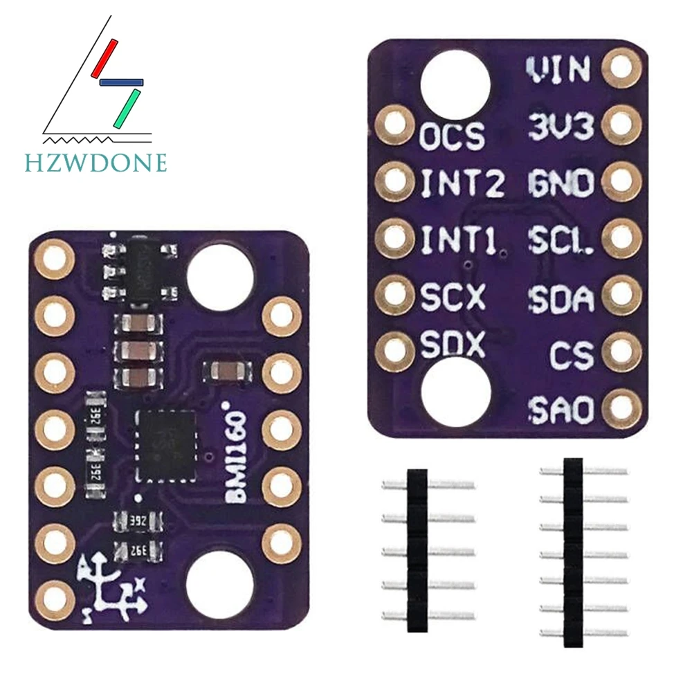 BMI160 GY-BMI160 6DOF 6-axis Rate Gyro Gravity Accelerometer Sensor Module IIC I2C SPI Communication Protocol 3-5V