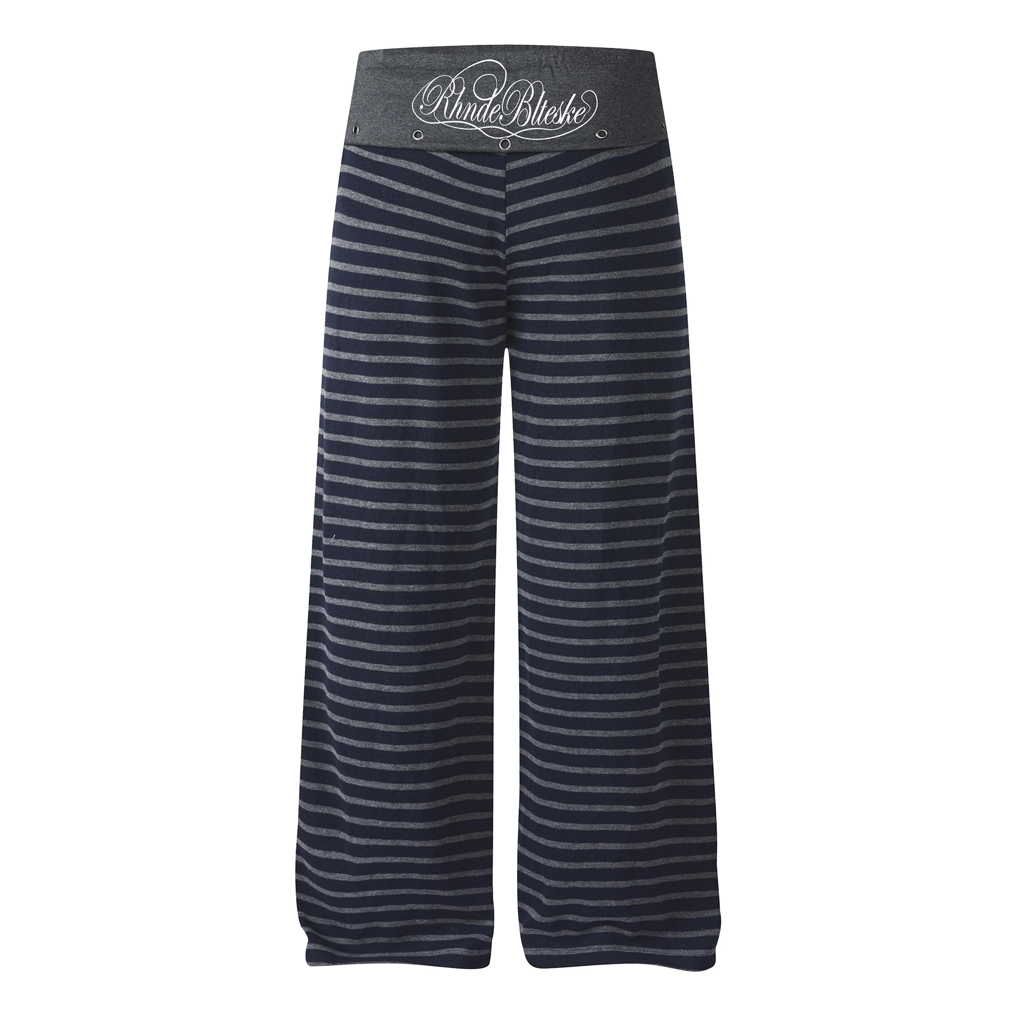 Unisex Grey White Striped Sweatpants Drawstring Waist Fall Casual Wide Leg Lounge Pants Baggy Streetwear Trendy Travel Trousers