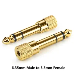 Speaker Connector 6.35mm Male to 3.5mm Female Audio Connector 3.5 Jack Aux Cable for Speaker Guitar Jack 6.35