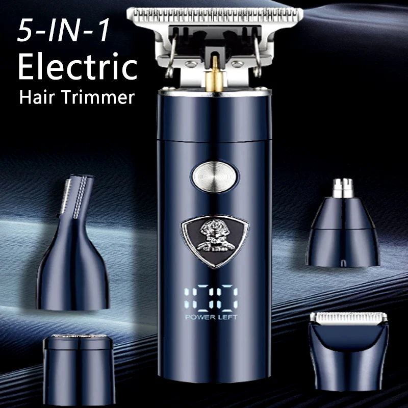Kemei 5in1 Hair Trimmer Electric Hair Clipper for Men Beard Trimmer Rechargeable Shaver Razor Hair Cutting Machine Beauty Kit