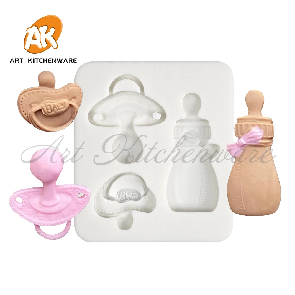 

Baby Feeding Bottle Pacifier Silicone Mold Sugarcraft Cupcake Baking Mold Fondant Cake Decorating Tools