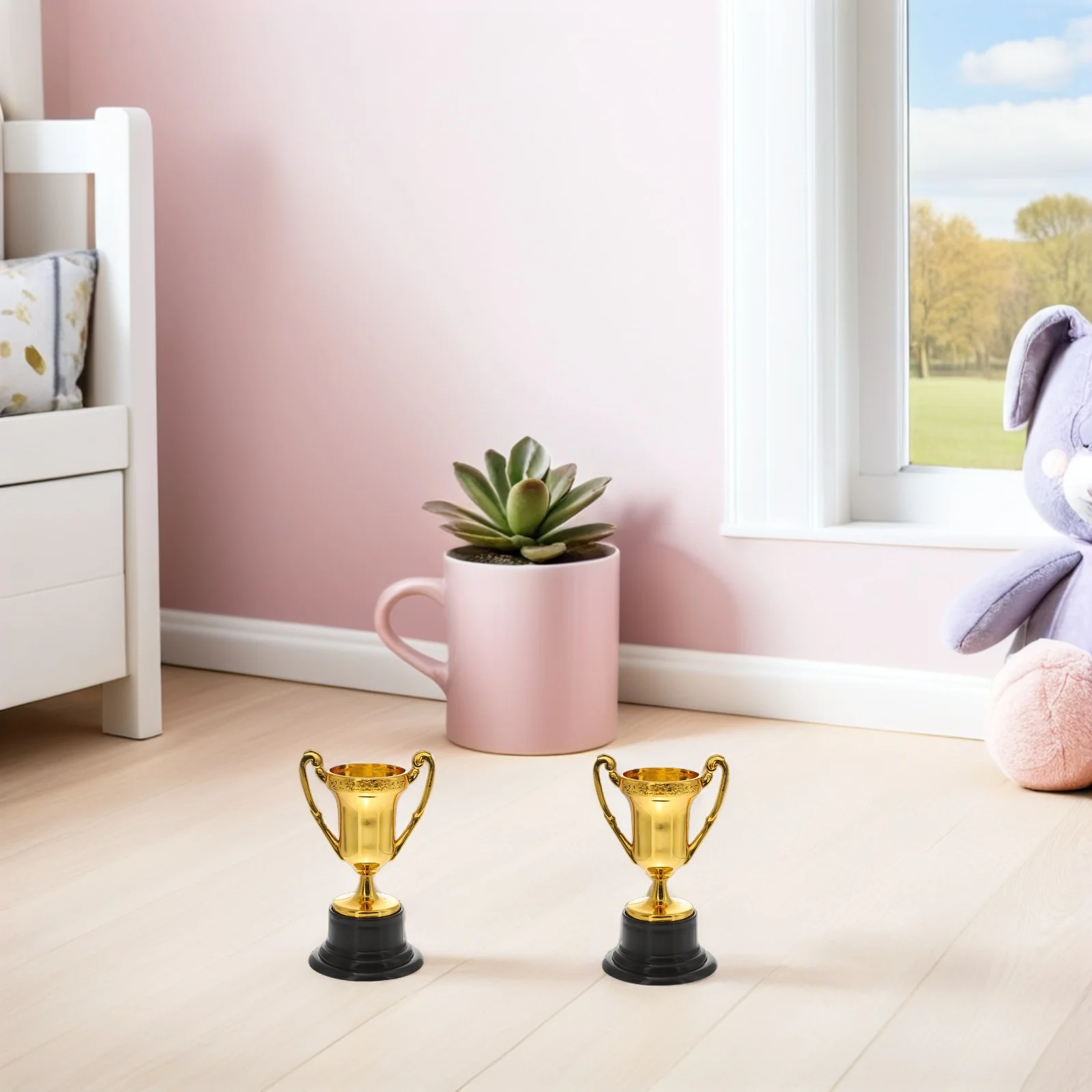 

12pcs Children'S Reward Cups Mini Plastic Trophy Awards For Kids Small Trophy Bulk Early Learning Kindergarten Party Competition