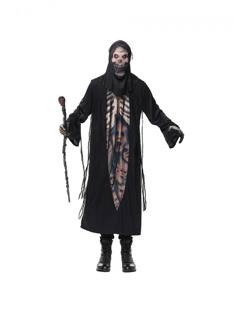 

Adult M Skeleton Costume Robe for loween Performance Par Role-plang Outfit Polyester Material Ethnic Stage Costume