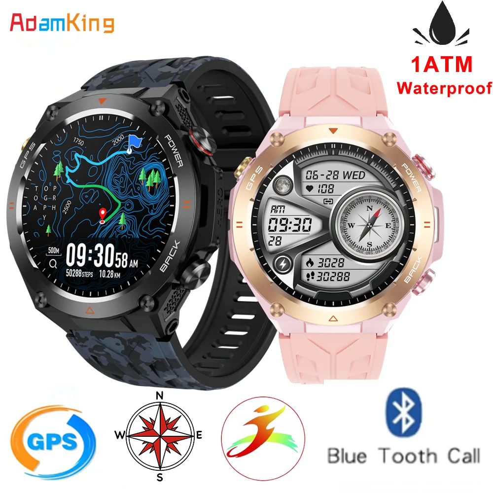 

696 Blue Tooth Call Smart Watches Men Waterproof Compass 650mAh Sports Smartwatch Altitude Barometer LED Flashlight Calculator