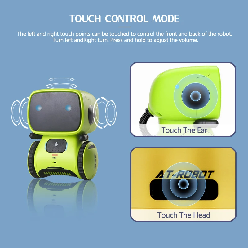 Toy Robot Intelligent Robots Russian & English & Spanish Version Voice & Touch control Toys Interactive Educational RC Robot