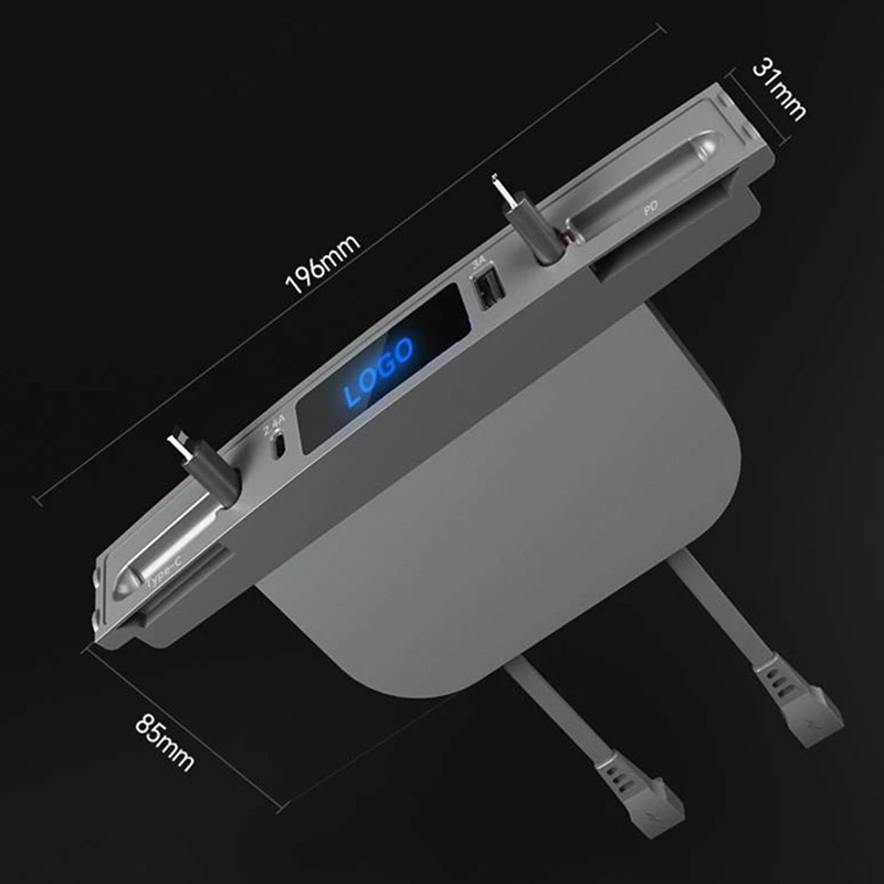 

Suitable For Tesla Model3/Y With Telescopic Cable Central Control Docking Station HUB Car QC3.0 Fast Charging
