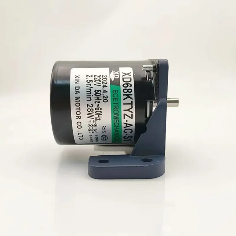 XD68KTYZ  28W   220V AC motor low speed reversible permanent magnet synchronous electric motor gear reduction motor Add bracket