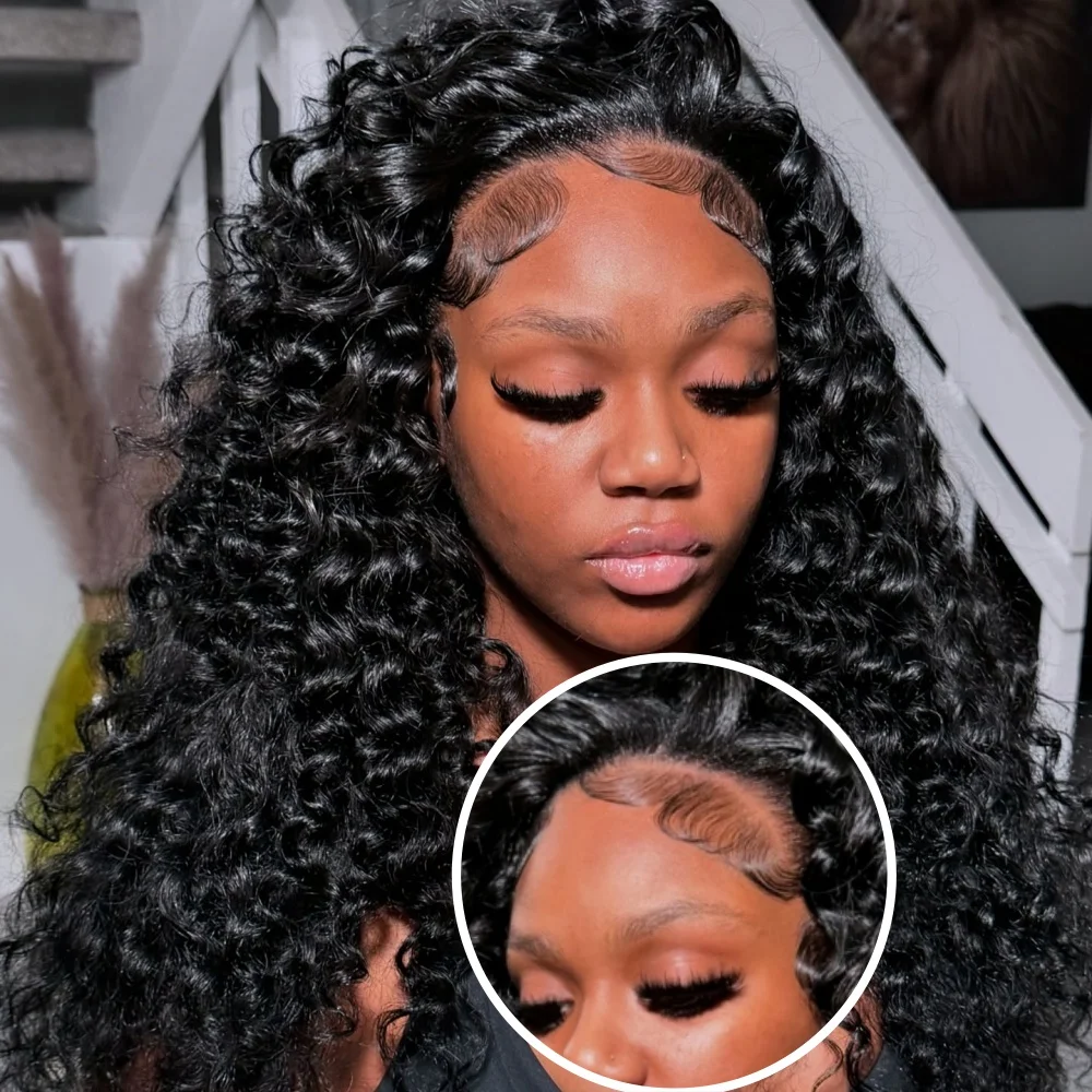 

Natural Hairlines Jerry Curly 15A Super Double Drawn Real 13x6 13x4 HD Lace Frontal Glueless Wig 100% Brazilian Human Hair Wigs