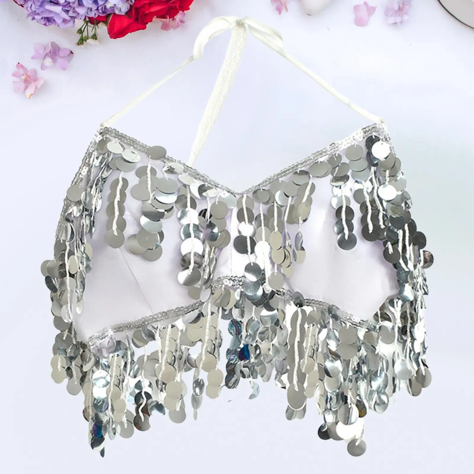Sutiã de dança do ventre, carnaval, festa rave, acessórios para clube, roupa de balada, tops curtos com glitter, sutiã de dança do ventre, roupa de dança, sutiã de lantejoulas