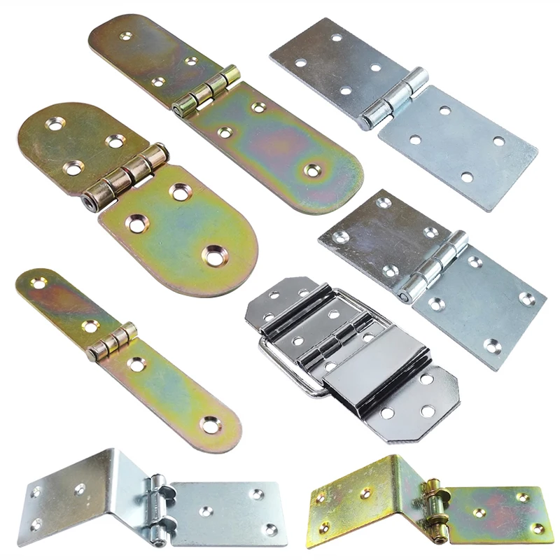 8Pcs Flat Galvanized Industrial Iron Plated Color Coated Long Hinge Cabinet Track Furniture Wooden Box Support Flap Hinge