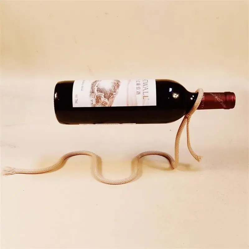 Creative-Suspended Rope Wine Rack Serpentine Snake Bracket Wine Bottle Holder Bar Cabinet Display Stand Shelf Gifts Table Decor