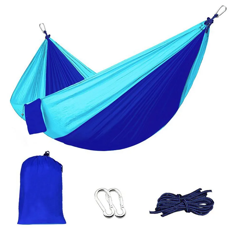 Nylon Hammock Swing Chair Camping Parachute Fabric Hammock Outdoor Double Hammockpromote sales