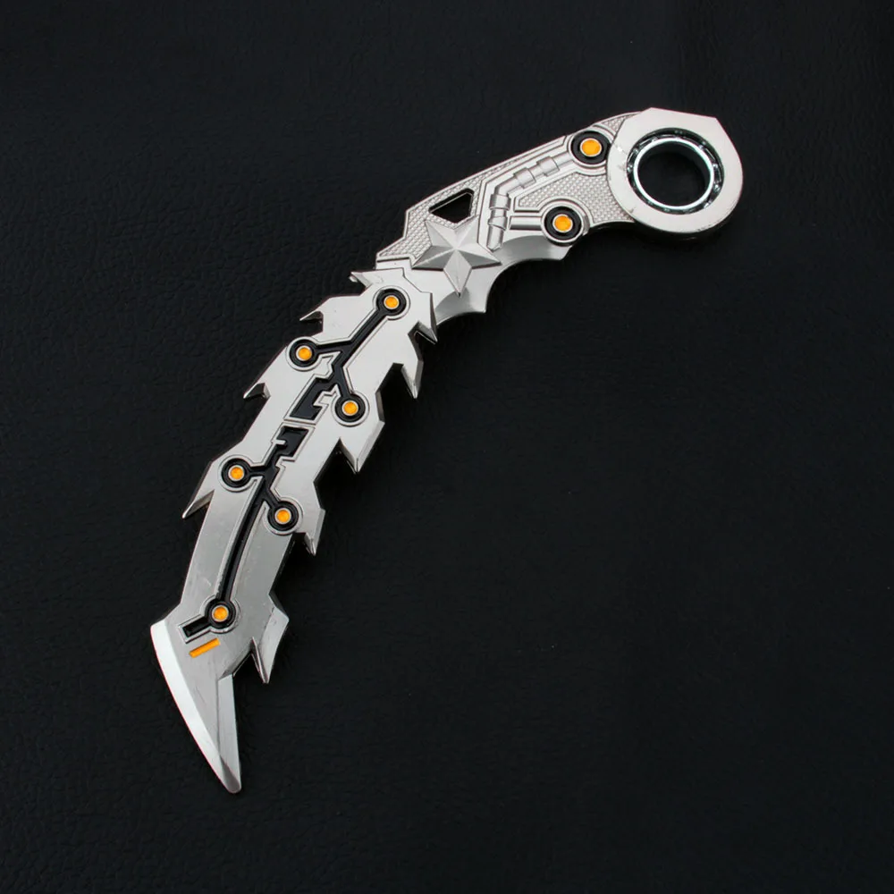 JX TOY 17cm Rotatable Karambit Alloy Model Life and Death Game Peripherals Golden Dragon Claw Knife Safe Outdoor Tactical Knives