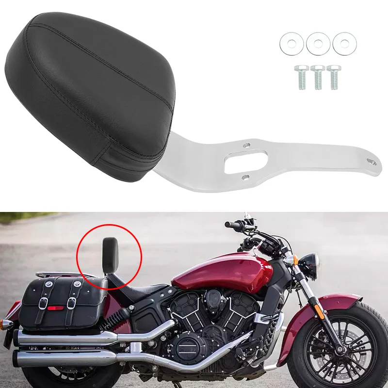 

Motorcycle Rider Backrest Black Driver Seat Back Cushion Pad For Indian Scout Sixty ABS 100th Anniversary 2015-2023