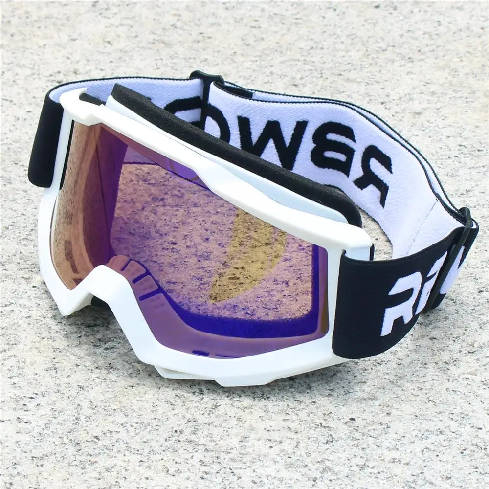 Herren Retro Motorrad-Sonnenbrille Nachtsicht Motocross Schutzbrille MX Fahrbrille Vintage Helm-Brille