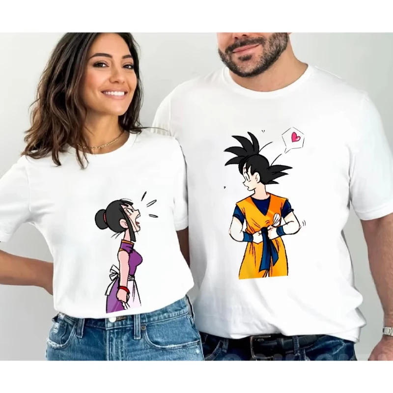 Dragon Ball Animation Hommes Femmes Couples T-Shirt D'été Décontracté Sport Fitness Lâche Surdimensionné Confortable Coton Manches Courtes