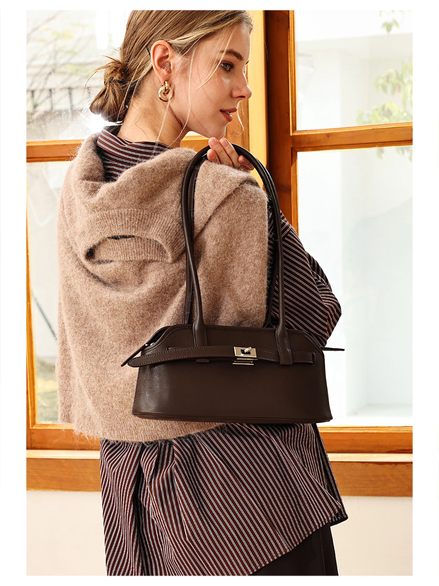 

Original Design Genuine Leather Bag 2025 Autumn Winter New Sle Underarm Single oulder Commuter Women's Retro Bag