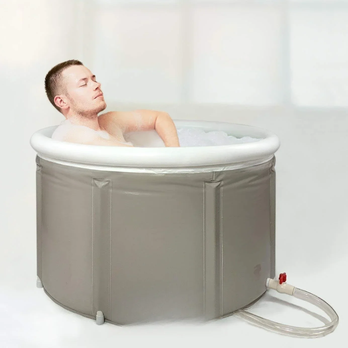 

Portable Bathtub (Large), Ice Bath and Cold Plunge for Athletes, Inflatable Adult Size Japanese Soaking Hot Tub for Shower Stall