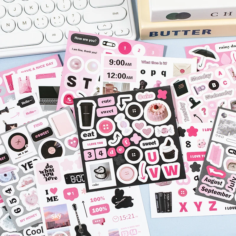 

20sheets Cartoon Diy Decorative Sticker Book Journal Material Kpop Ins Korean Stickers School Stationery Children’S Day Gift