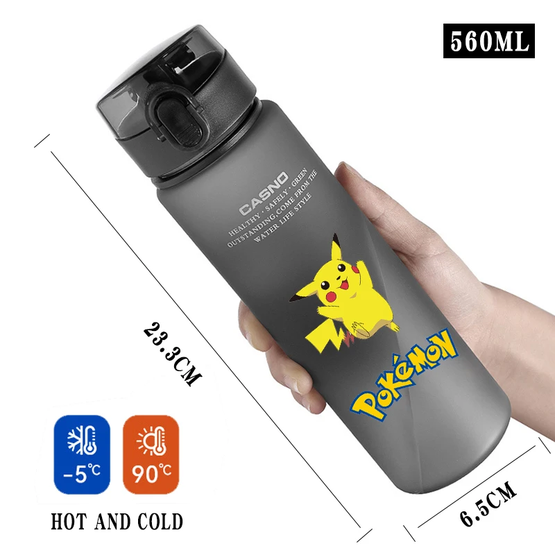 Pokemon Water Cup Anime Portable Children\'s Cute Pikachu Mewtwo Plastic Cartoon Outdoor Sports Large Capacity Water Bottle Gifts