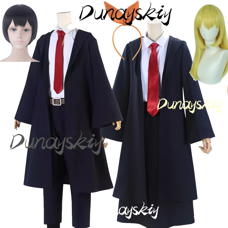 Anime Mashle Magic and Muscles Cosplay Costume Wig Magic Academy Uniform Blue Robe Wig Shirt Tie For Women Men Customized Props
