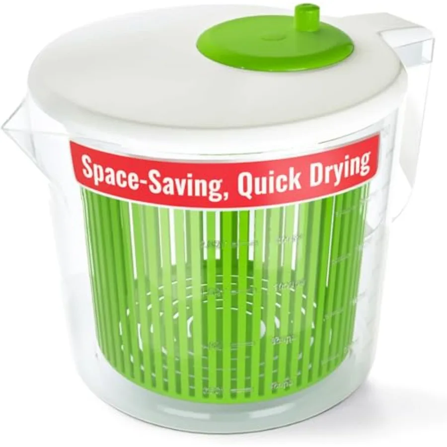 

Компактная и эффективная маленькая блесна для салата со встроенной миской чашкой для мерной чашки для использования на одну порцию Идеально подходит для сушки салата Васи