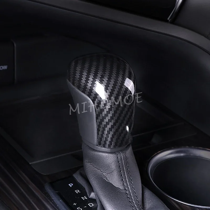 Carbon Fiber Interior Gear Shift Knob Cover Cap Trims For Toyota Camry Corolla Cross Touring Avalon Suzuki Swace Accessories