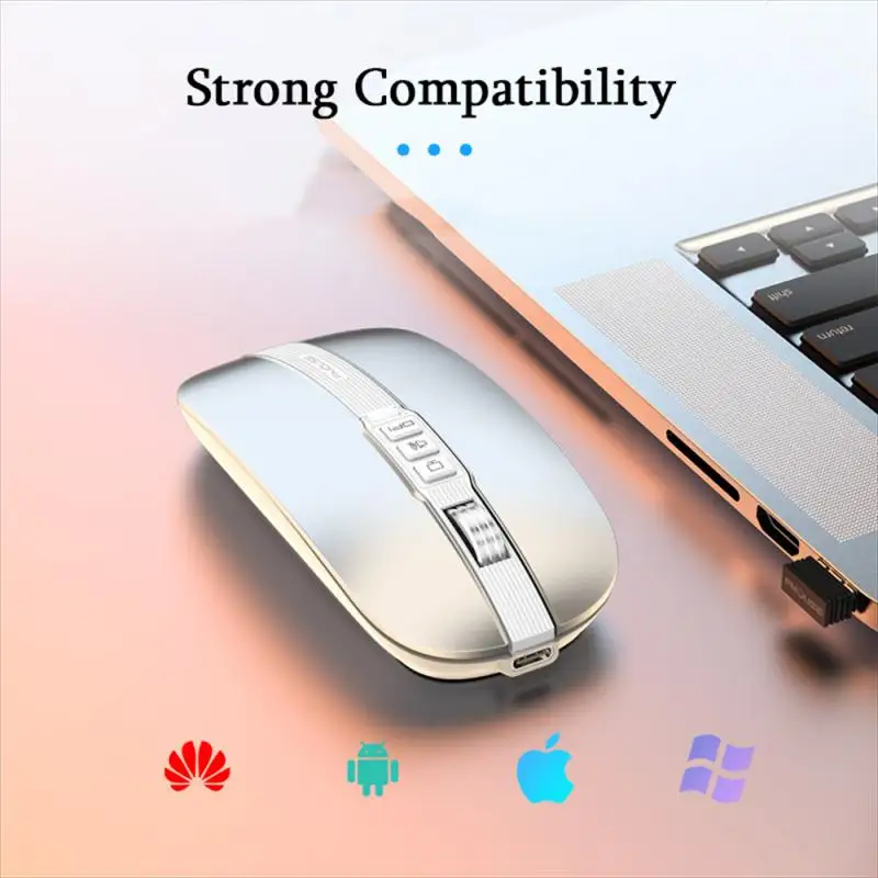 Dual Mode 2.4G Wireless Mouse 1600DPI Type-C Rechargeable Ergonomic Silent Mice For Laptop PC Gaming Mouse Gamer