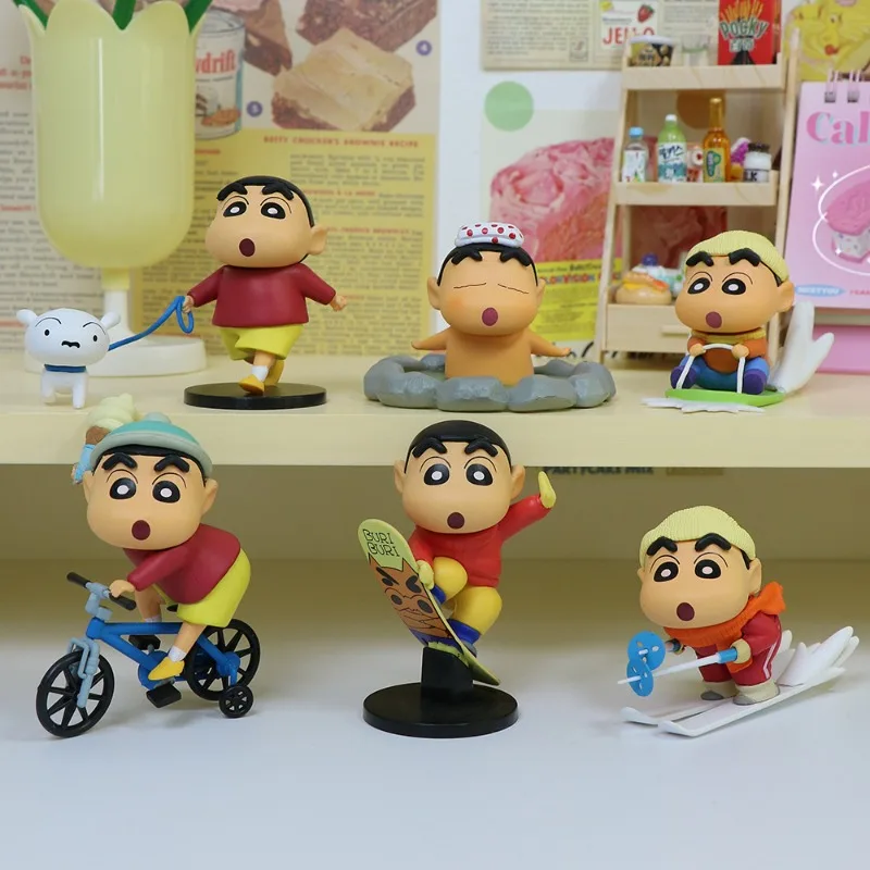 

Crayon Shin-chan Models Doll Home Tabletop Car Ornaments Anime Peripherals Decoration Garage Kits Children's Holiday Gift Toys