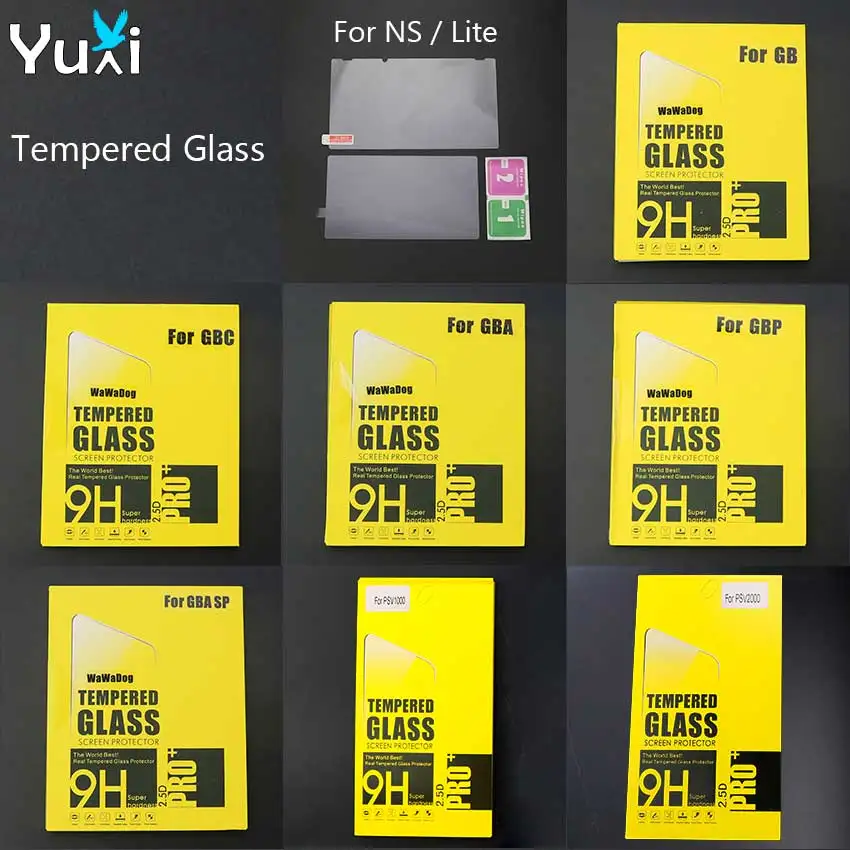 Yuxi für ns switch lite gehärtetes glas für gameboy gb gba gbc gbp gba sp bildschirm gehärteter schutz film für psv