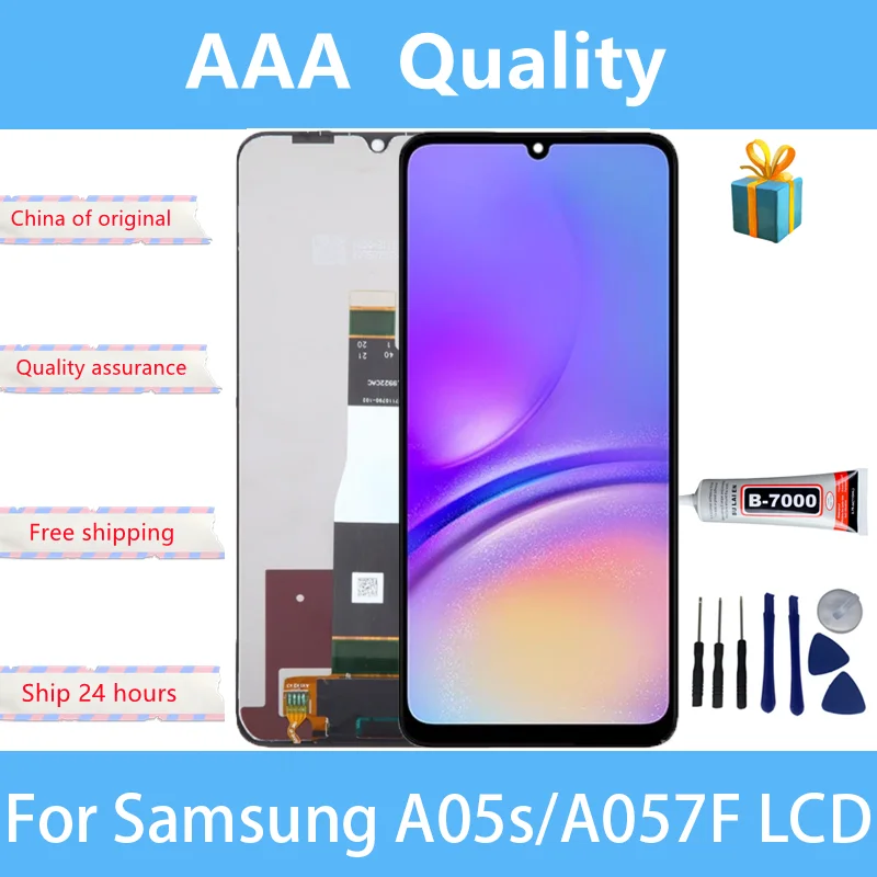 

6.7" Screen For Samsung A05s LCD Display Touch Screen Sensor Digiziter Assembly Replace For Samsung A05s A057F LCD With Frame