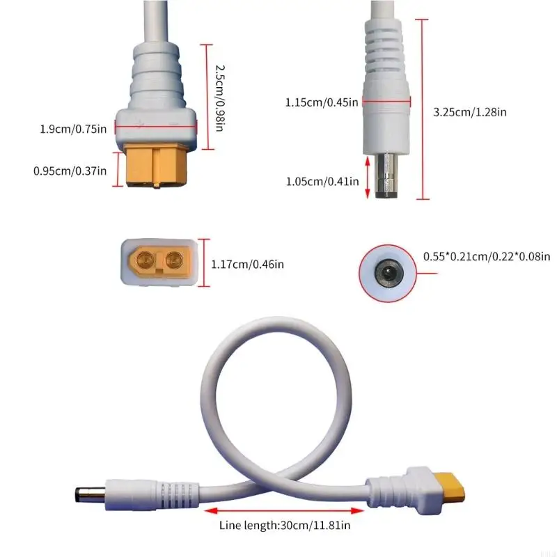 2025 New XT60 أنثى إلى DC5.5x2.1mm ملم كبل محول الطاقة للذكور للاستخدام العالي التيار