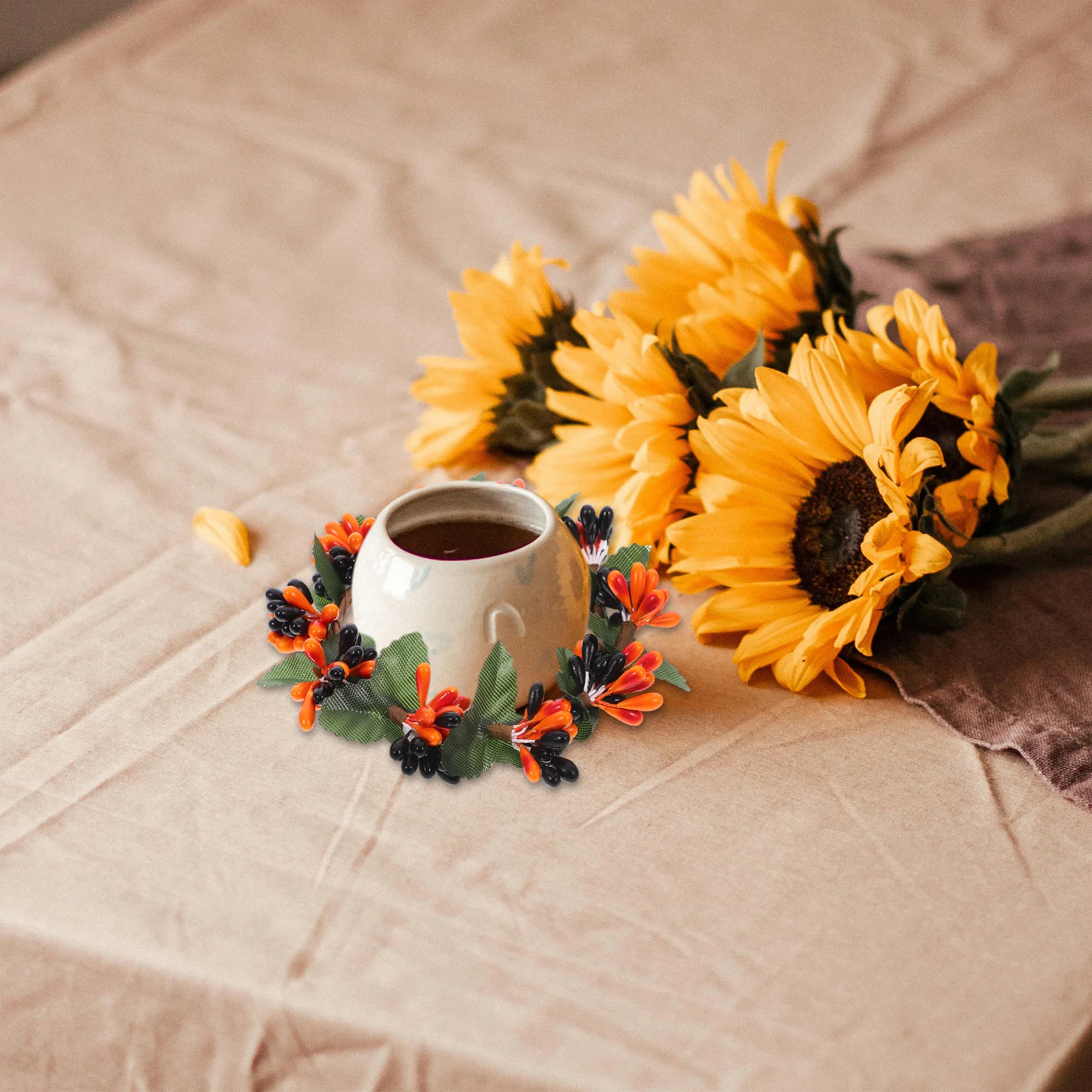 

2pcs Artificial Berry Wreath Small Rings For Christmas Table Decor Party Wreath Holiday Home Decoration