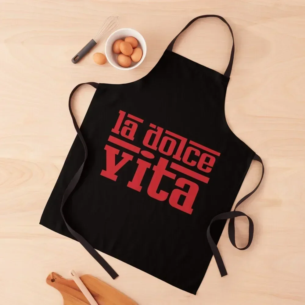 

La Dolce Vita - The Sweet Life - Italian - Red Apron Woman Kitchens Home Supplies For Man Haircut Apron