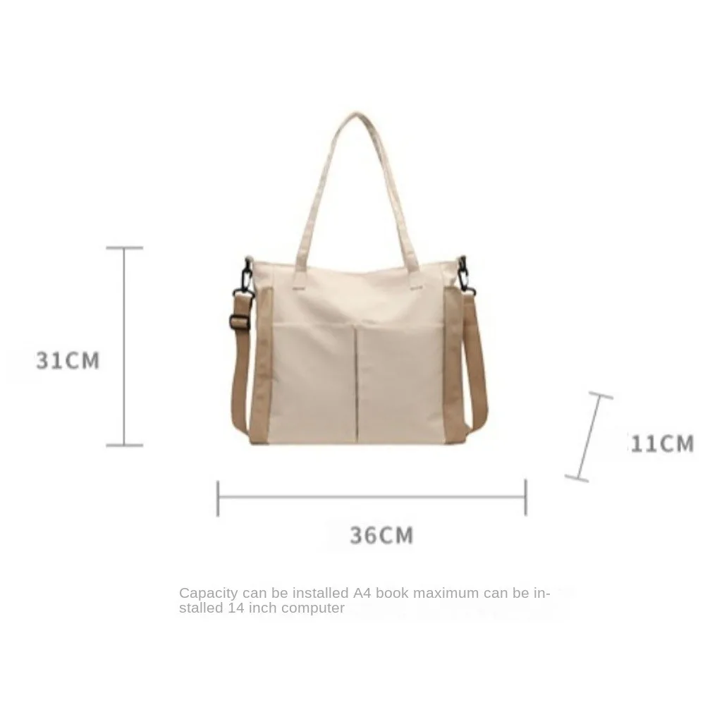 Sac fourre-tout en tissu composite étanche pour femme, sacs à main à double poche, cartable étudiant, forme carrée, haute qualité, solide, document