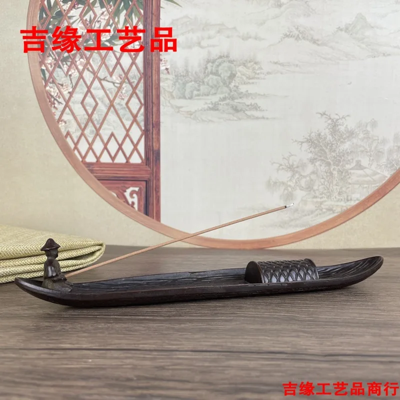 

Alloy Antique Joss-Stick Household Indoor Zen Incense Sandalwood Bedroom Decoration Incense Stick and Base Old Fisherman Fishing