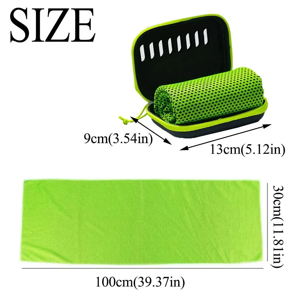 منشفة صغيرة خفيفة الوزن ماصة للعرق البارد، منشفة لياقة بدنية محمولة ناعمة للجري قابلة للتنفس مع صندوق EVA، مناشف رياضية للركض