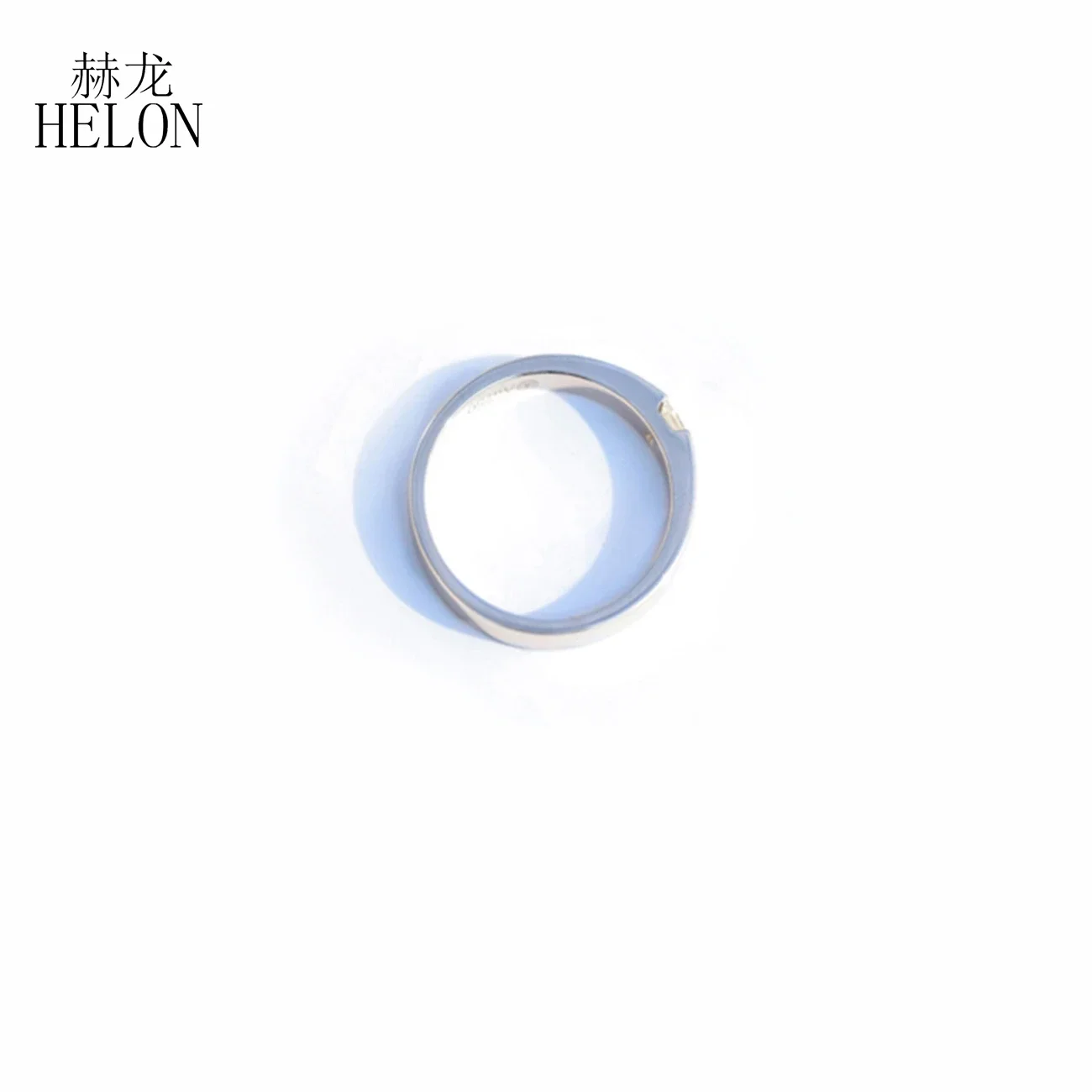 HELON sólido 14K 10K oro blanco 0,10 quilates Moissanite diamante compromiso anillo de boda princesa corte Moissanite pareja anillo