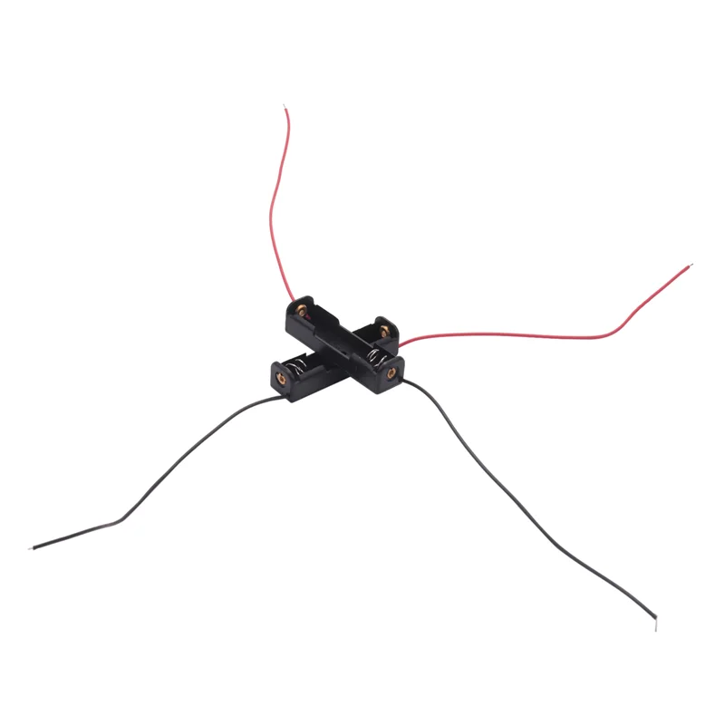 AAA 배터리 거치대 플라스틱 케이스 보관함, 유선 커넥터, 블랙, 1.5V, 6 개