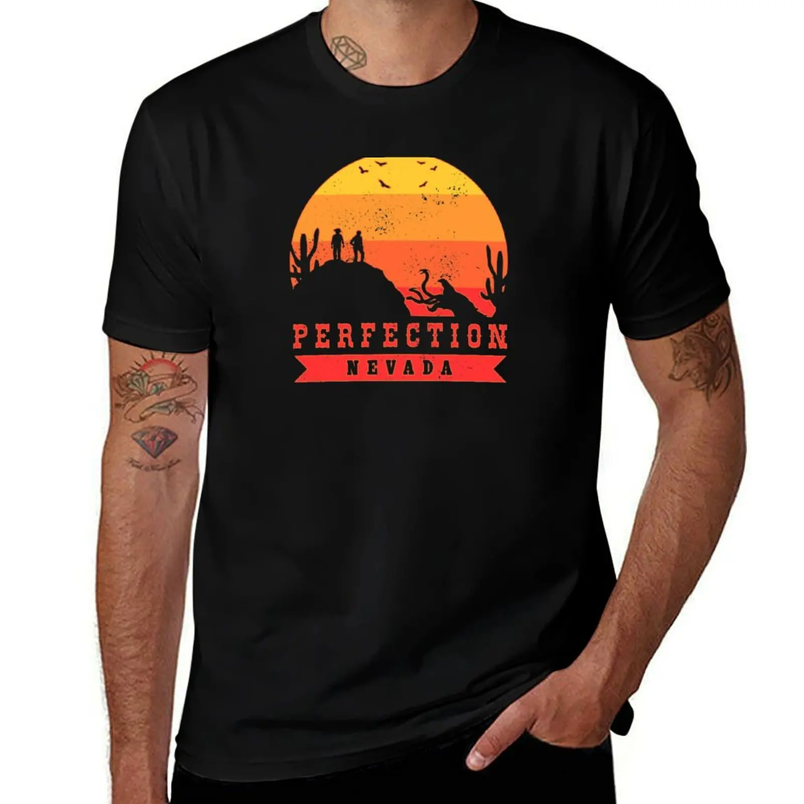 Perfection, Nevada - Gift Shop Design T-Shirt Casual Simple Design Short Sleeve Shirt T-Shirt
