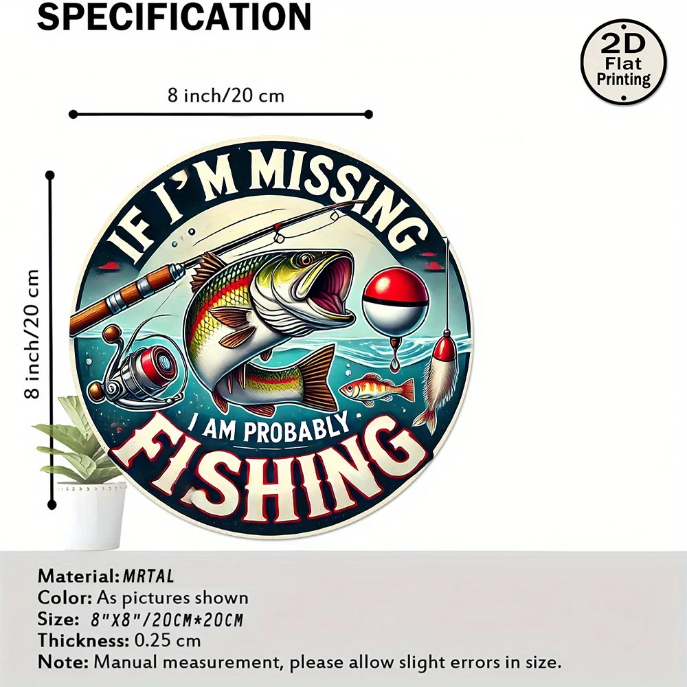 1pc Funny Fishing Saying Metal Wall Decor - Vintage 