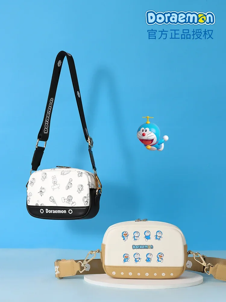 Doraemon-monederos y bolsos de mano Kawaii para mujer, bolso de mensajero para mujer, bolso cruzado de un hombro para niñas, estampado, envío gratis