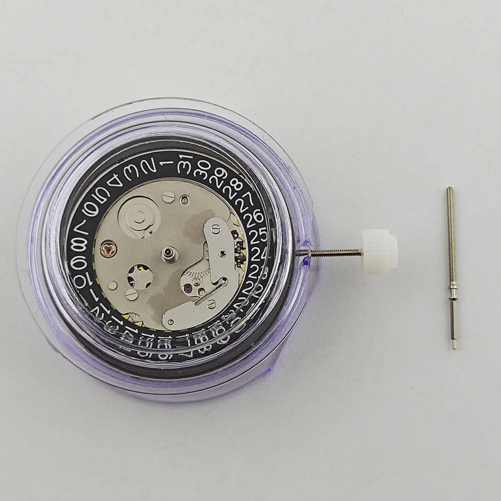 Black China NH35 Movement 3 o'clock High Accuracy Automatic Movement 24 Jewels Replacement Japan NH35