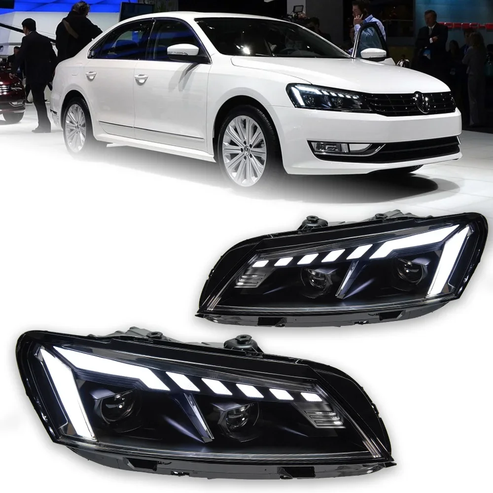 

KQX Car Accessories Head Lamp for VW Passat B7 Headlights 2011-2016 Passat LED Headlight Projector Lens Drl Dynamic Signal Auto
