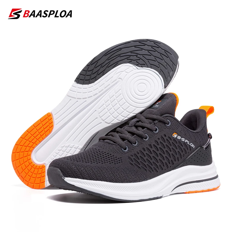 Baasploa Lightweight Running Shoes For Men 2023 Men\'s Designer Mesh Casual Sneakers Lace-Up Male Outdoor Sports Tennis Shoe