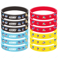 12pcs Sonics Lightning Hedgehog Bracelets Party Favors Silicone Rubber Wristband for Kids School Rewards Prizes Goodie Bag Gifts