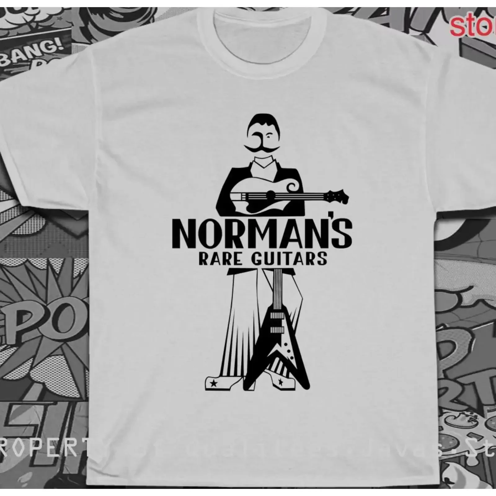 T-shirt uomo Normans Rare Guitars EST 1975 taglia americana S-5XL nuova vintage effetto lavato grafica morbida versatile unisex elasticizzata