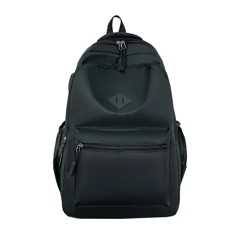 

Business Casual Backpack Fabric Solid Color Multiple Pockets Large Capacity Storage Men's Backpack for Business Outings